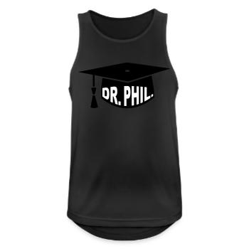 Doctor - PhD - Cadeau - Dr. phil. - - Débardeur respirant Homme - noir - Devant - Nick (188cm)