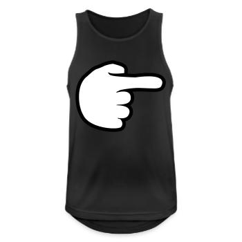 hand comic cartoon zeigen zeigefinger weg rechts l - Männer Tank Top atmungsaktiv - Schwarz - Vorne - Nick (188cm)