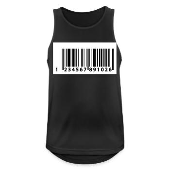 123456789106 EAN Code - Männer Tank Top atmungsaktiv - Schwarz - Vorne - Nick (188cm)
