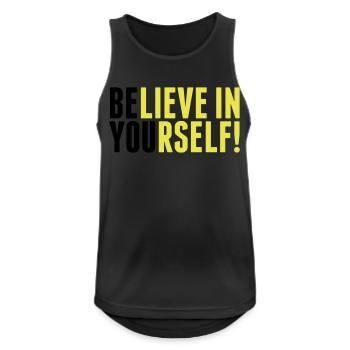 believe in yourself - be you - Männer Tank Top atmungsaktiv - Schwarz - Vorne - Nick (188cm)