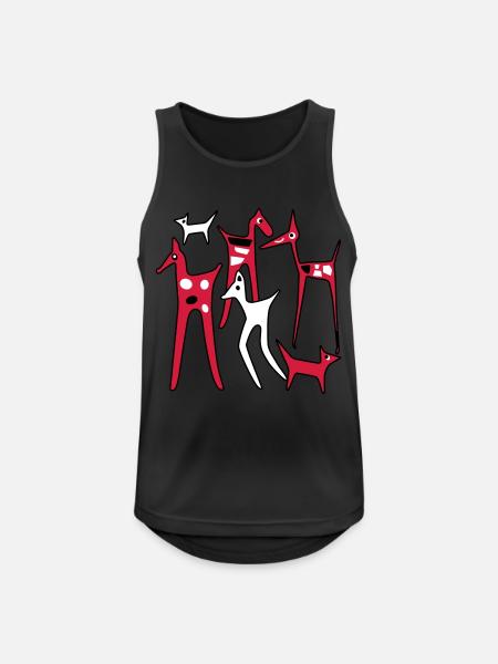 stylized horses - Men's Breathable Tank Top - black