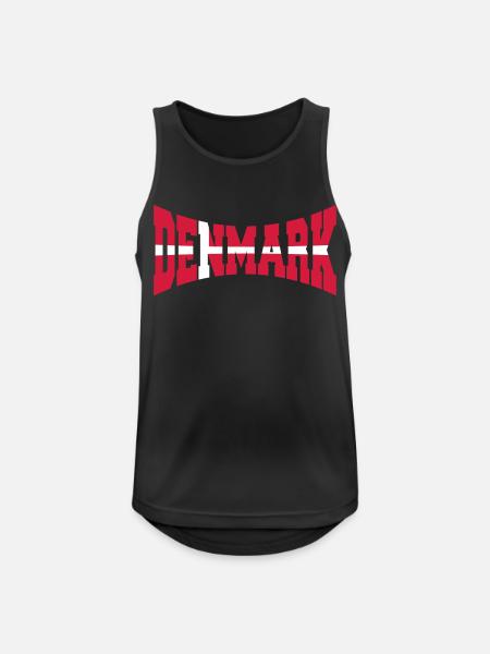 Denmark Danmark Flag Logo Design - Men's Breathable Tank Top - black