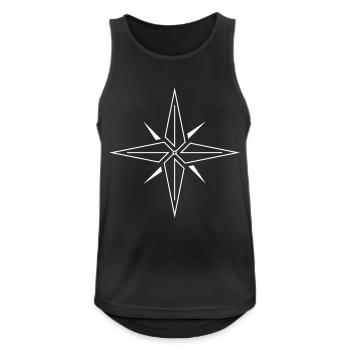 Linie Kompassrose - Männer Tank Top atmungsaktiv - Schwarz - Vorne - Nick (188cm)