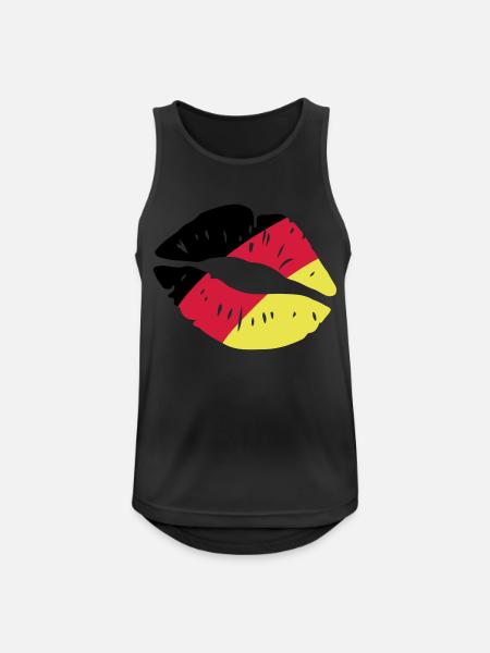 germany kiss lips - Männer Tank Top atmungsaktiv - Schwarz