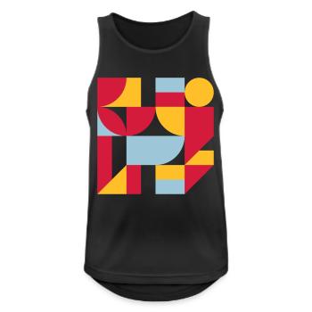 Colorful abstract geometric bauhaus background - Männer Tank Top atmungsaktiv - Schwarz - Vorne - Nick (188cm)