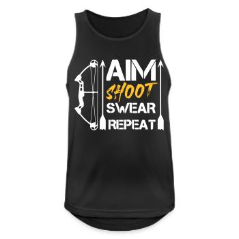 Aim Shoot Swear Repeat Archery Gift Hobby - Männer Tank Top atmungsaktiv - Schwarz - Vorne - Nick (188cm)