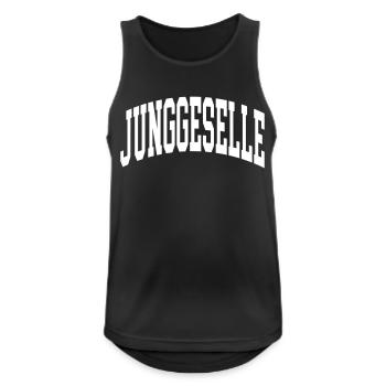 Junggeselle - Männer Tank Top atmungsaktiv - Schwarz - Vorne - Nick (188cm)