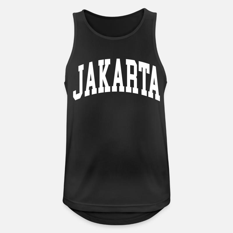 jakarta - Pustende singlet for menn - svart