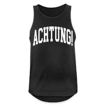 Achtung! - Männer Tank Top atmungsaktiv - Schwarz - Vorne - Nick (188cm)