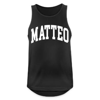 Matteo - Männer Tank Top atmungsaktiv - Schwarz - Vorne - Nick (188cm)