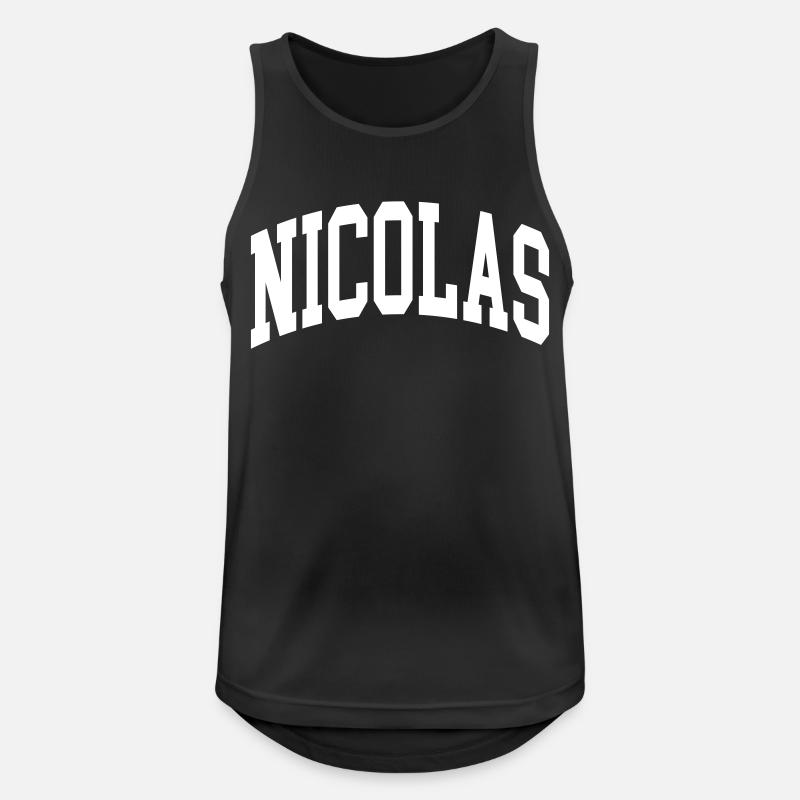 Nicolas - Männer Tank Top atmungsaktiv - Schwarz