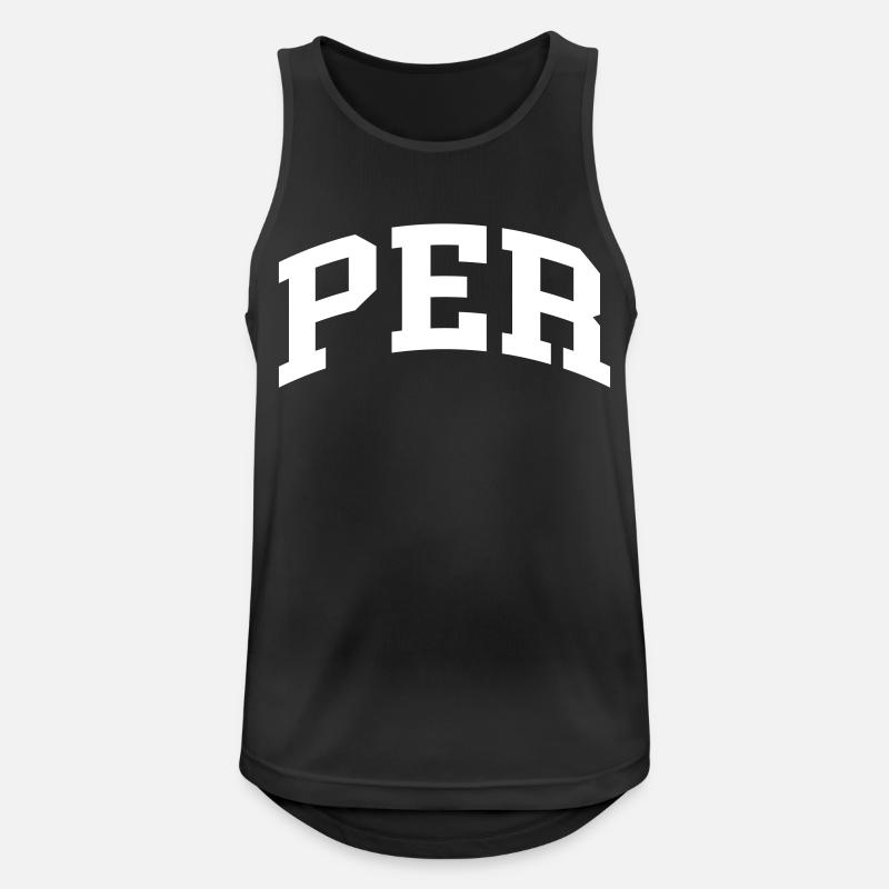 Per - Männer Tank Top atmungsaktiv - Schwarz