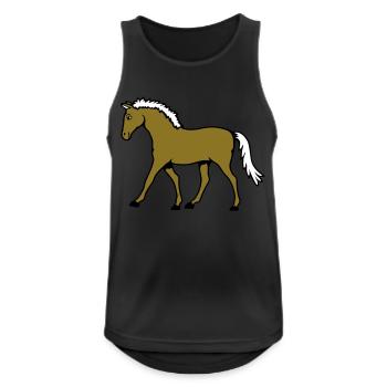 cheval course va cavalier dessin animé équitation mignon bande dessinée - Débardeur respirant Homme - noir - Devant - Nick (188cm)