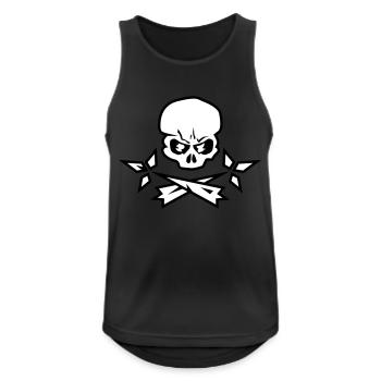 tete de mort Totenkopf-Symbol Hermelin Bretagne - Männer Tank Top atmungsaktiv - Schwarz - Vorne - Nick (188cm)