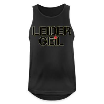 Leider Geil - Männer Tank Top atmungsaktiv - Schwarz - Vorne - Nick (188cm)