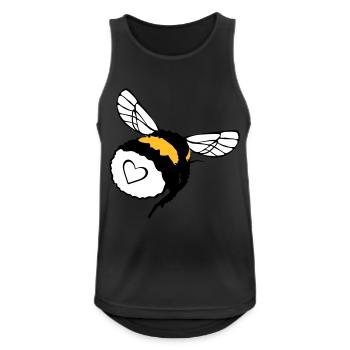 Hummel mit Herz, Pelz und Gebrumm - Männer Tank Top atmungsaktiv - Schwarz - Vorne - Nick (188cm)