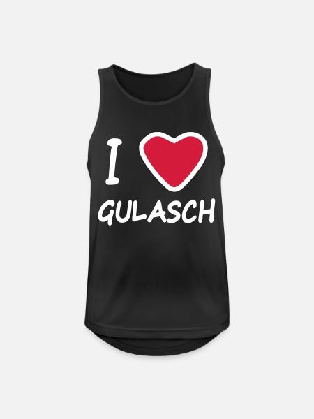 I Herz Love Gulasch - Männer Tank Top atmungsaktiv - Schwarz