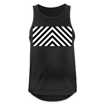 Schwarz-weißer Chevron-Hintergrund - Männer Tank Top atmungsaktiv - Schwarz - Vorne - Nick (188cm)