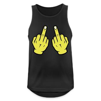 Middle Finger Hand - Men's Breathable Tank Top - black - Front - Nick (188cm)