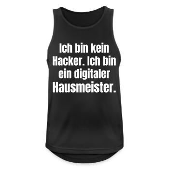 Not a hacker, but a digital janitor. - Men's Breathable Tank Top - black - Front - Nick (188cm)