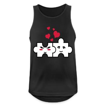 Puzzle-Paar - Männer Tank Top atmungsaktiv - Schwarz - Vorne - Nick (188cm)
