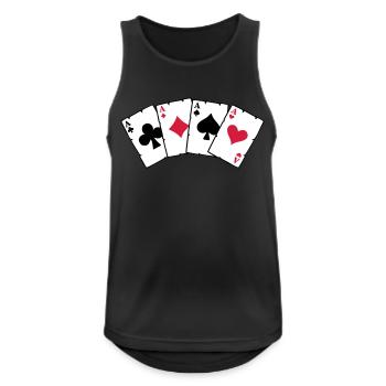 Cartes Poker - Cartes Poker - Débardeur respirant Homme - noir - Devant - Nick (188cm)