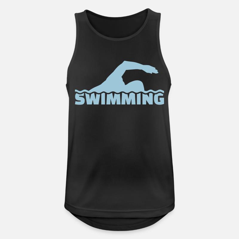 Schwimmen - Männer Tank Top atmungsaktiv - Schwarz