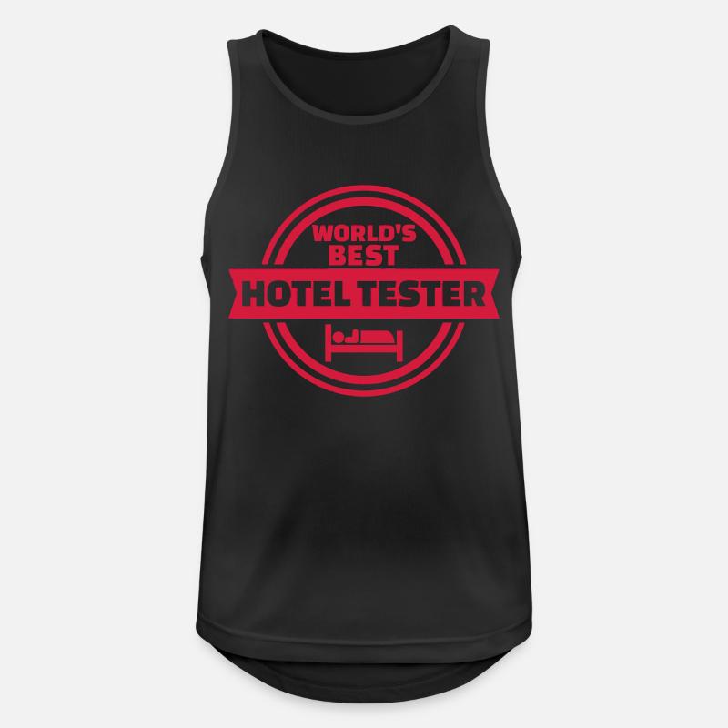 Hotel Tester - Männer Tank Top atmungsaktiv - Schwarz