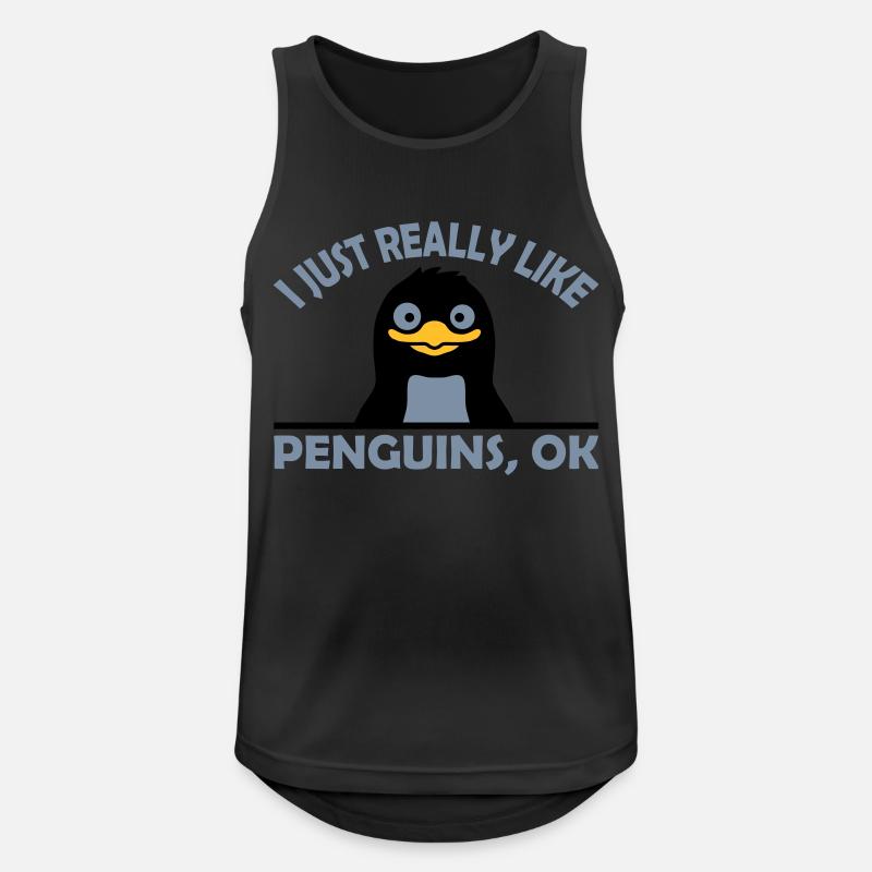 I just like penguins - Men's Breathable Tank Top - black