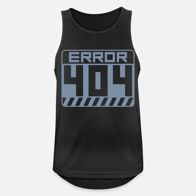 Warnung Schild Error 404 - Männer Tank Top atmungsaktiv - Schwarz