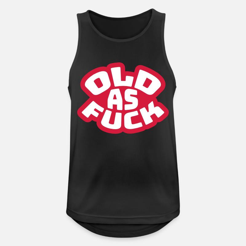 old AF Text Logo - Men's Breathable Tank Top - black