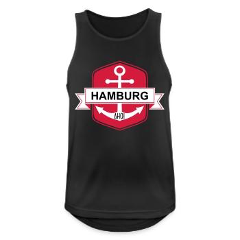 Hamburg Ahoi - Männer Tank Top atmungsaktiv - Schwarz - Vorne - Nick (188cm)