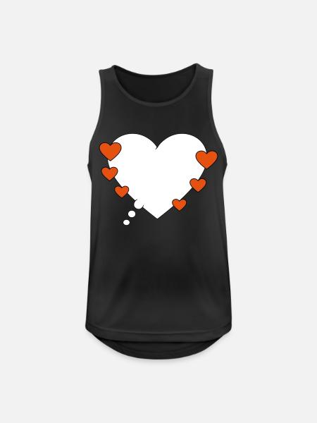Denkblase mit Herzen - Männer Tank Top atmungsaktiv - Schwarz