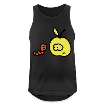 Apfel + Wurm 3 - Männer Tank Top atmungsaktiv - Schwarz - Vorne - Nick (188cm)