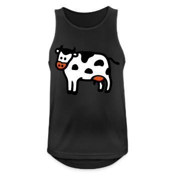 Kuh 3 - Männer Tank Top atmungsaktiv - Schwarz - Vorne - Nick (188cm)