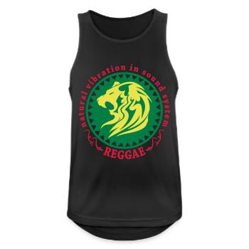 natural vibration in sound system reggae - Débardeur respirant Homme - noir - Devant - Nick (188cm)