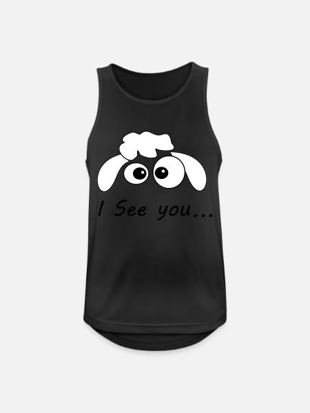 I see you - Men's Breathable Tank Top - black