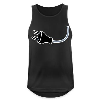 Plug - Männer Tank Top atmungsaktiv - Schwarz - Vorne - Nick (188cm)