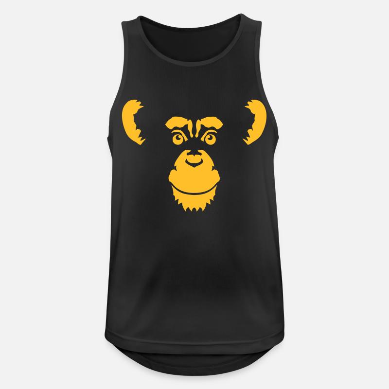 chimpanzee monkey head animal drawing - Men's Breathable Tank Top - black