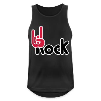 Heavy Metal Hard Rock Music Horns Hand Gesture Logo - Men's Breathable Tank Top - black - Front - Nick (188cm)