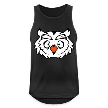 Eule Vogel Uhu Nachtvogel Schleiereule Kauz Comic - Männer Tank Top atmungsaktiv - Schwarz - Vorne - Nick (188cm)