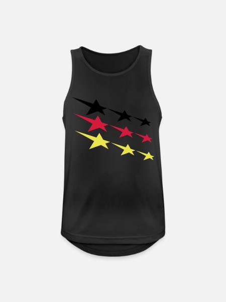 Deutschland Sterne - Männer Tank Top atmungsaktiv - Schwarz