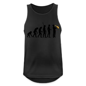 evolution_saxophon_a_2 - Männer Tank Top atmungsaktiv - Schwarz - Vorne - Nick (188cm)
