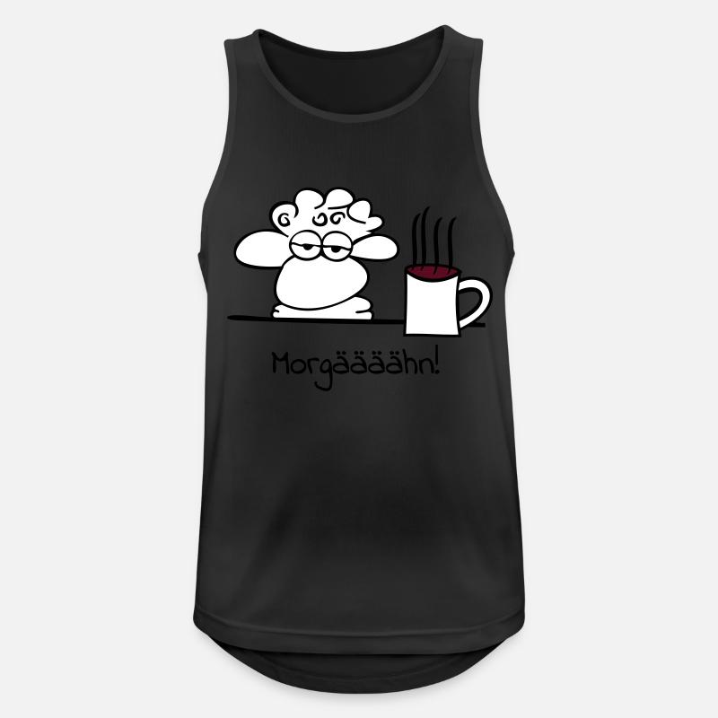 müdes Schaf - Männer Tank Top atmungsaktiv - Schwarz