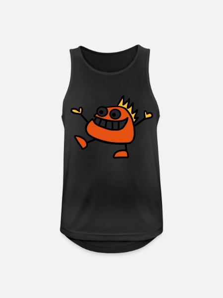 Lustiges Monster - Männer Tank Top atmungsaktiv - Schwarz