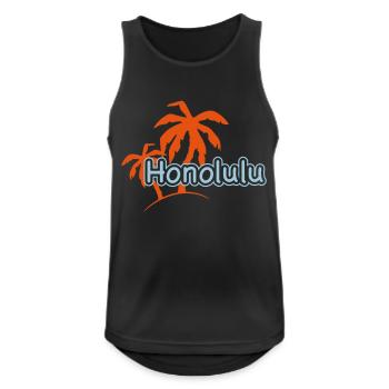 Palmen Strand de Honolulu Hawaii Urlaub 1C - Débardeur respirant Homme - noir - Devant - Nick (188cm)