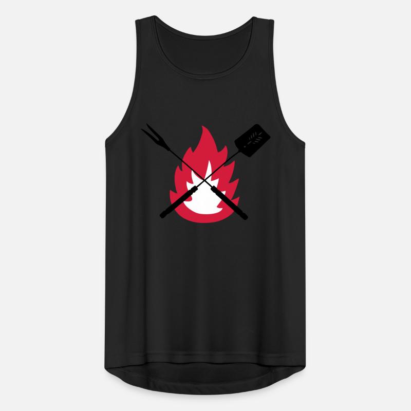 bbq cook tools fire on BBQ best gift idea Men's Breathable Tank Top