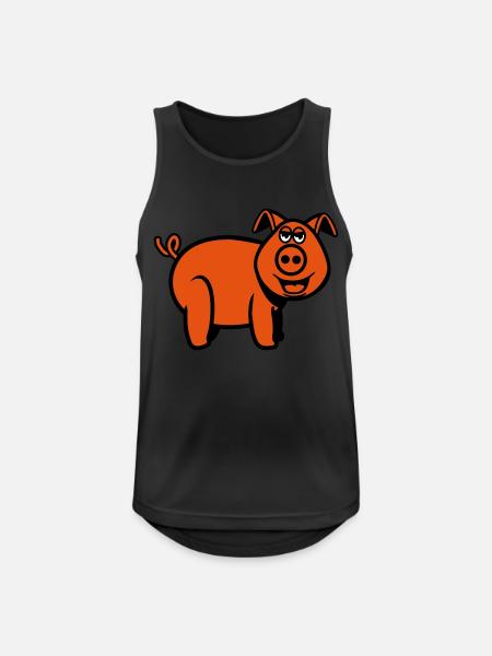 Schwein doof witzig - Männer Tank Top atmungsaktiv - Schwarz