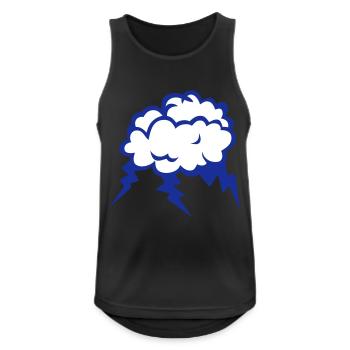 nuage eclair cloud nuageux pluie orage 1 - Débardeur respirant Homme - noir - Devant - Nick (188cm)