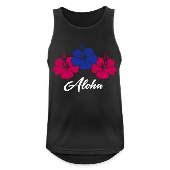 Fleur Hibiscus Aloha - Débardeur respirant Homme - noir - Devant - Nick (188cm)
